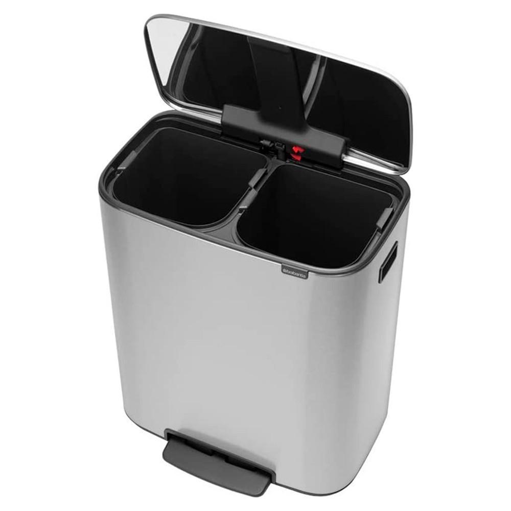 Бак для сміття Brabantia Bo Pedal Bin 2х30 л Темно-сірий (211461) - фото 4