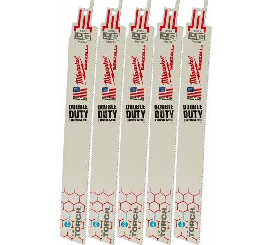 Полотно для сабельной пилы по металлу Milwaukee Torch Ice Hardened 5 шт. (48004787)