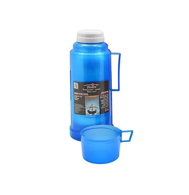 Термос со стеклянной колбой 1 л Синий (30131) - фото 1 Термос со стеклянной колбой 1 л Синий (30131) - фото 1