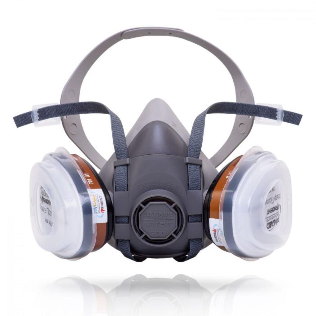 Респіратор-напівмаска хімзахист Trident POLYGARD S 600 з фільтрами АВЕК-1 з предфільтрами Р2 R (2607234)