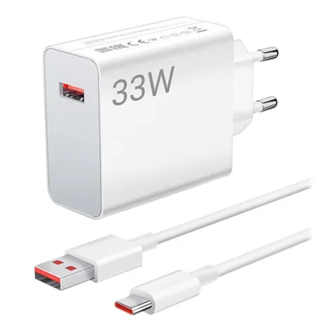 Зарядное устройство сетевое 33 Вт с кабелем USB Type-C 1 м Белый