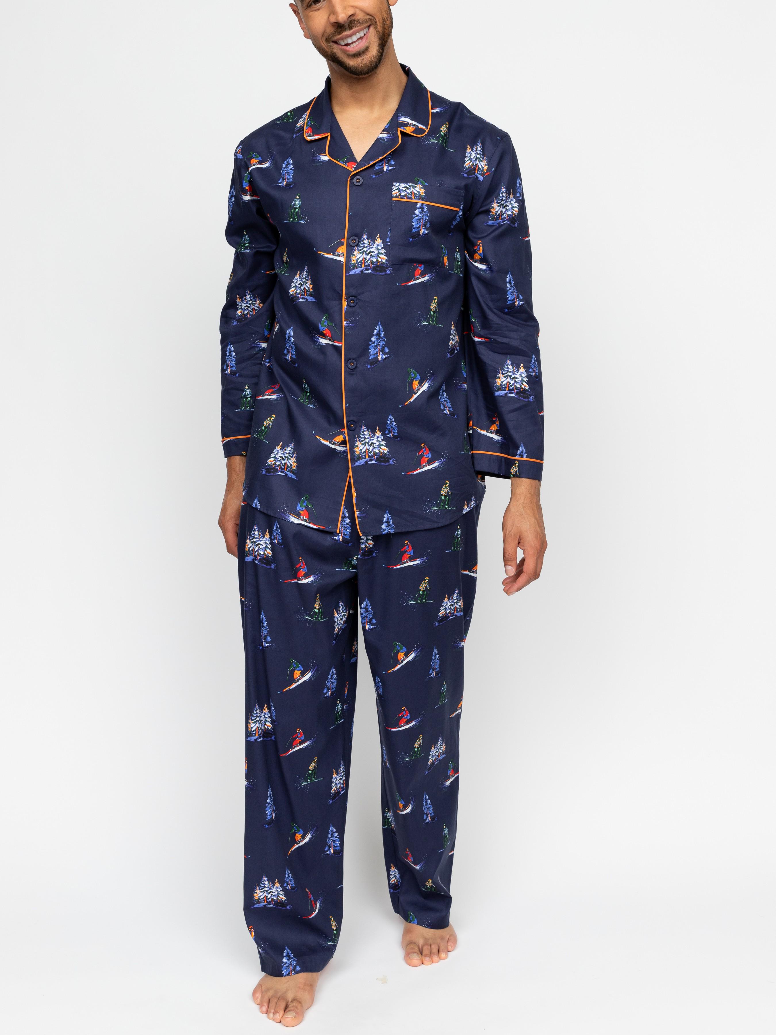Піжама чоловіча CYBERJAMMIES Alpes 3095-3096 L Синій з лижним принтом (5051877573345)
