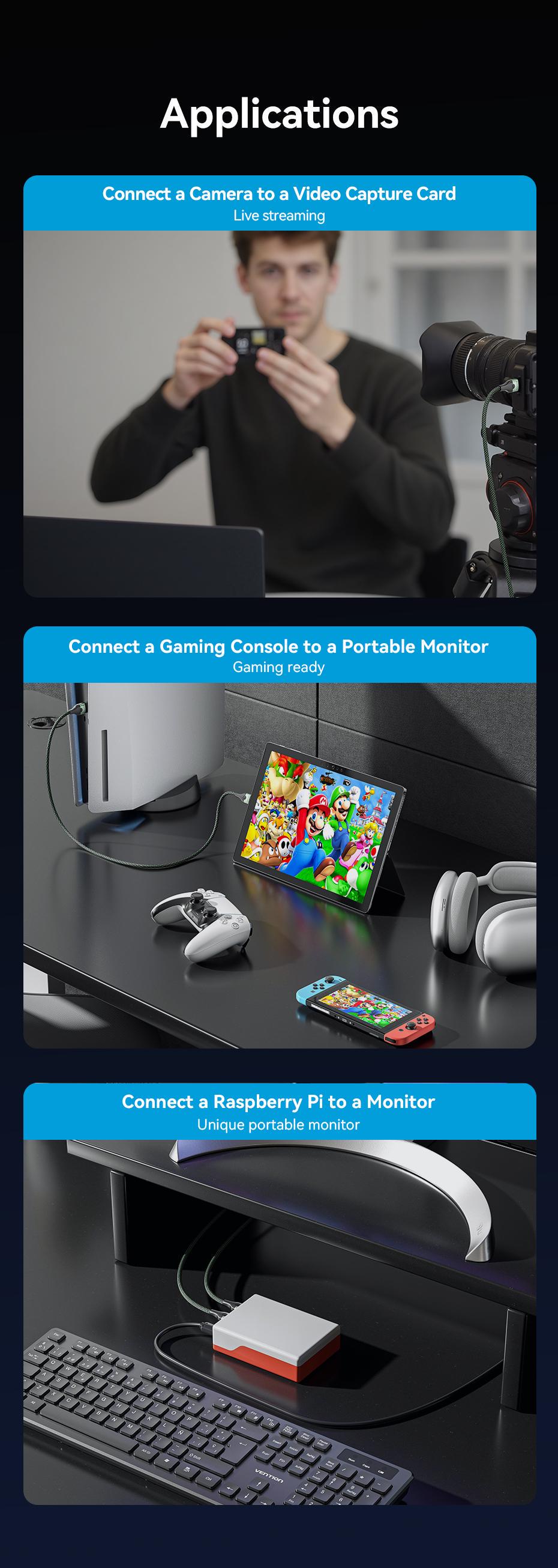 Кабель Vention Mini HDMI на HDMI 8K 60Hz HDMI 2.1 eARC Динамический HDR 1 м Зеленый (AGJGF) - фото 15 Кабель Vention Mini HDMI на HDMI 8K 60Hz HDMI 2.1 eARC Динамический HDR 1 м Зеленый (AGJGF) - фото 15