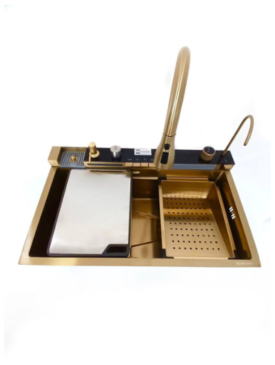 Мойка кухонная PVD Valeso Handmade Водопад Gold (33355773)