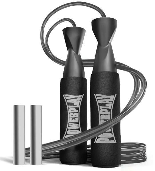 Скакалка швидкісна PowerPlay 4211xROPE 3 м з обтяжувачами 120 г 2 шт. Чорний (PP_4211)