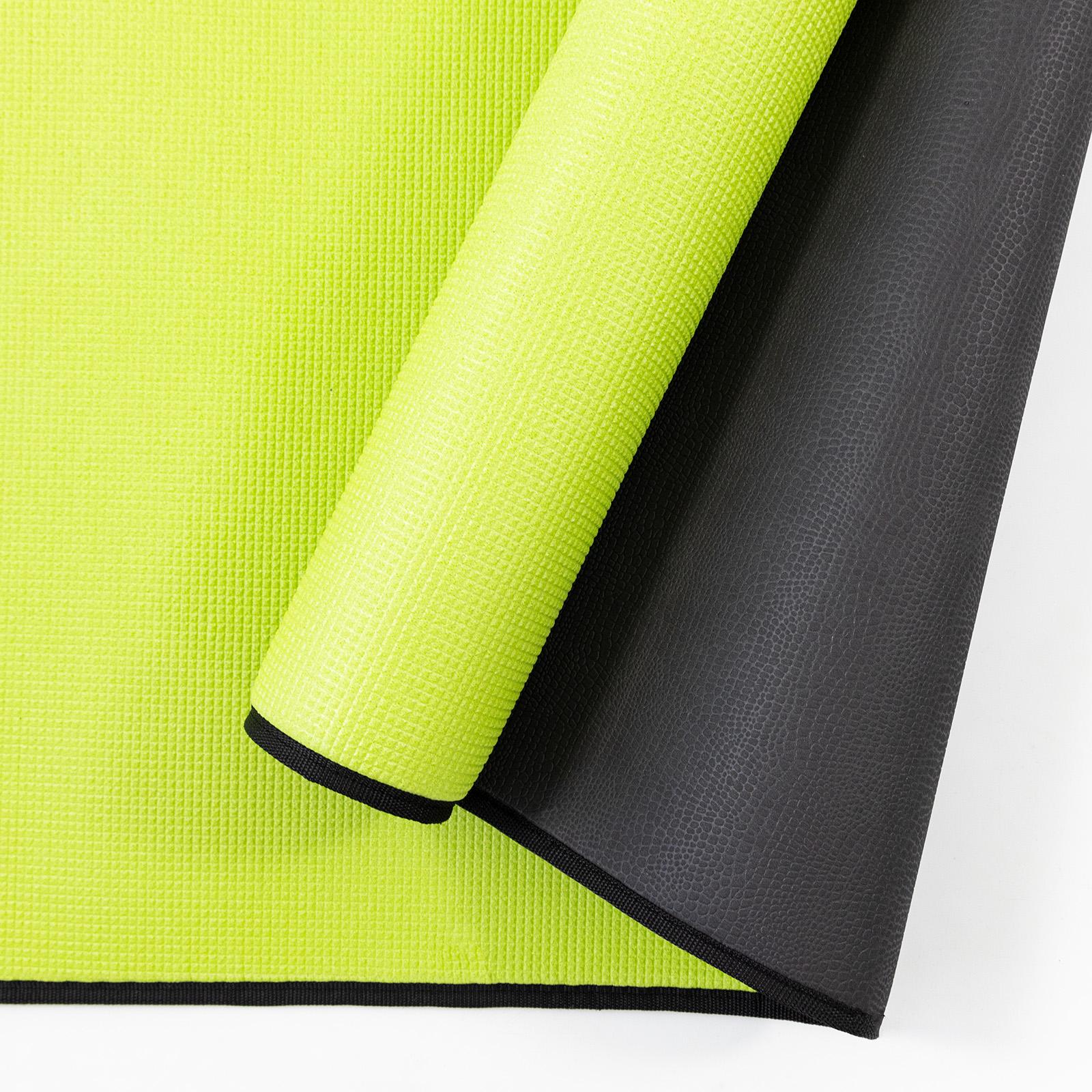 Килимок для йоги та фітнесу EVA Osport Yoga Pro/8 мм Чорно-салатовий (OF-0275) - фото 6