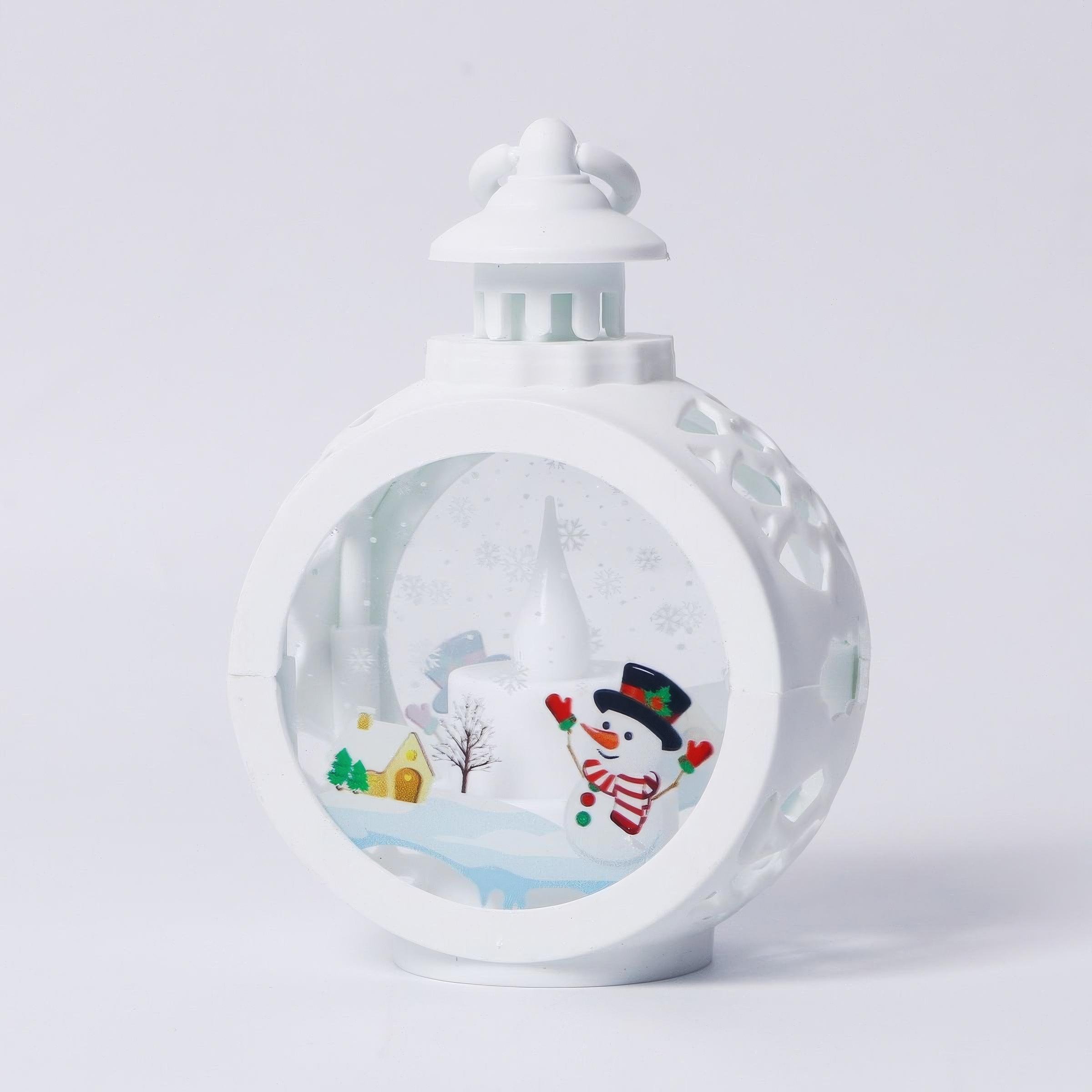 Ночник новогодний Свеча-Снеговик в шарфе Белый (1010787-White)