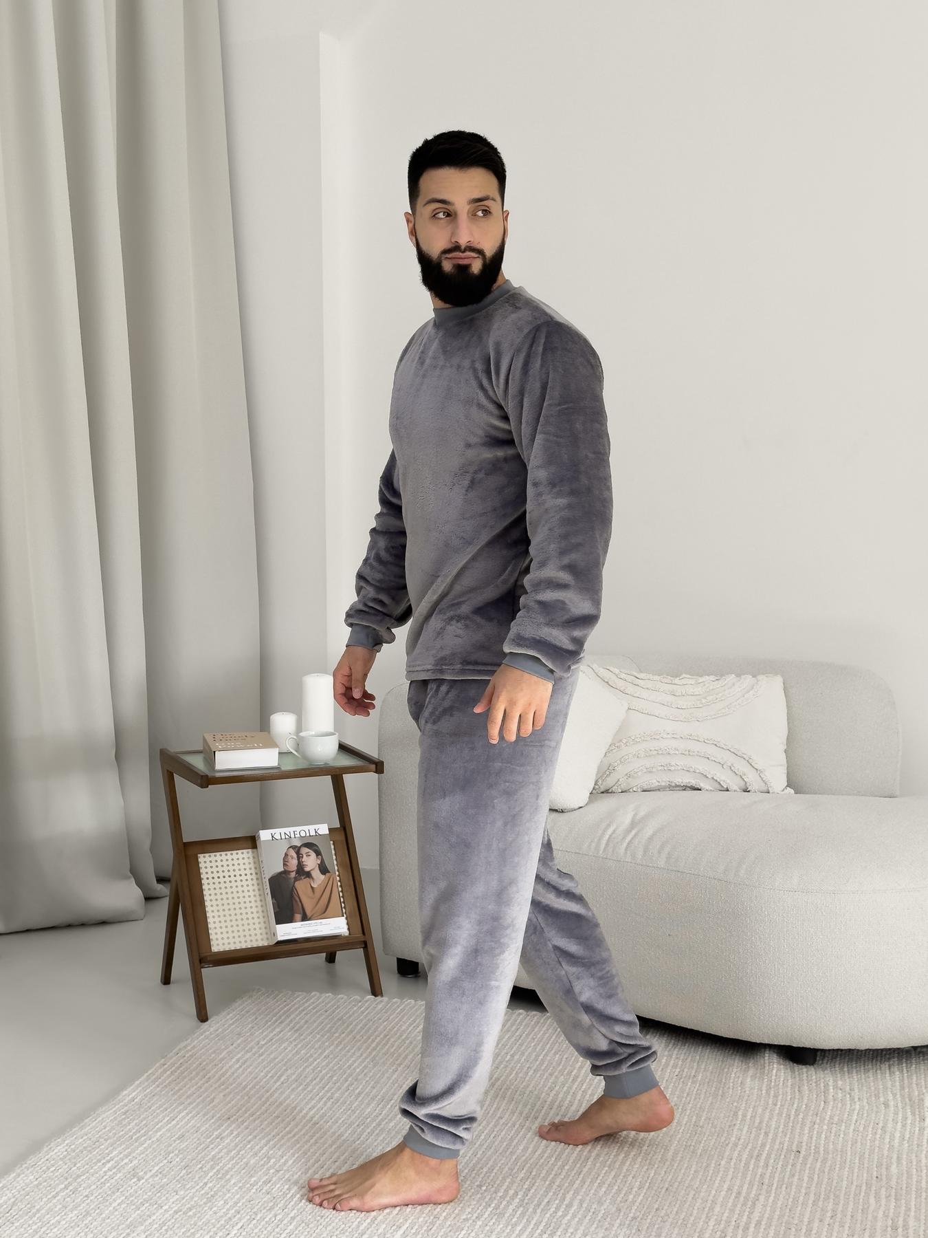 Пижама плюшевая Теплик с начесом L Серый (VEL030)