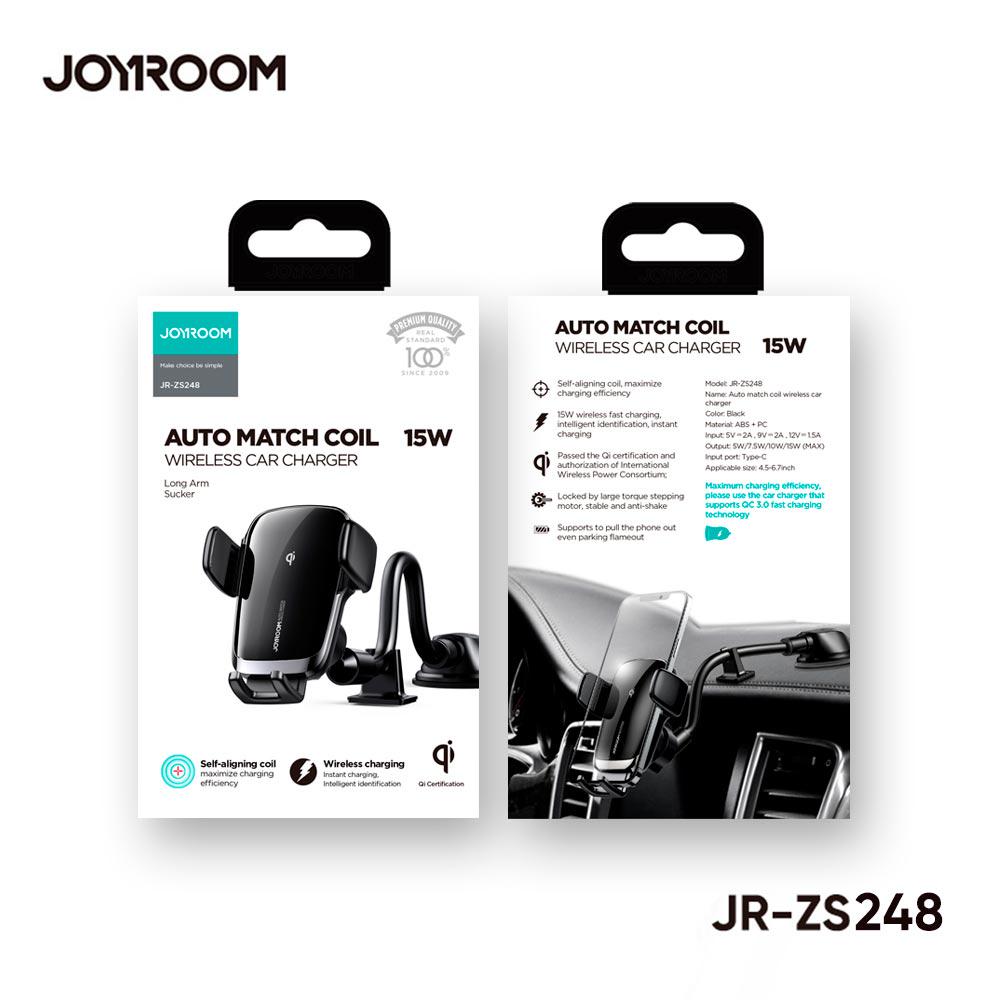 Тримач Joyroom Electric Wireless Car Charger Holder dashboard version JR-ZS248 4,5-6,7" 15W - фото 2