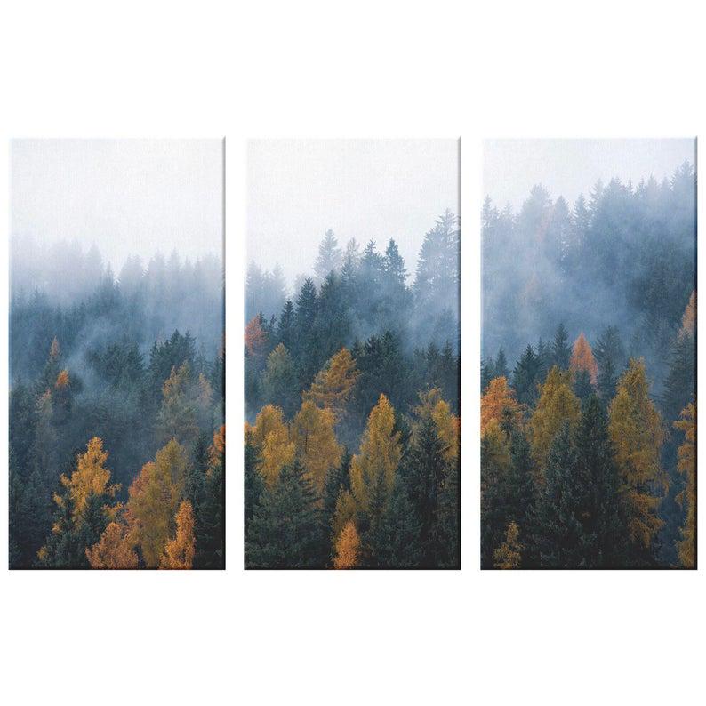 Модульная картина KIL Art Туман в лесу из трех частей 78x48 см (M3_M_7)