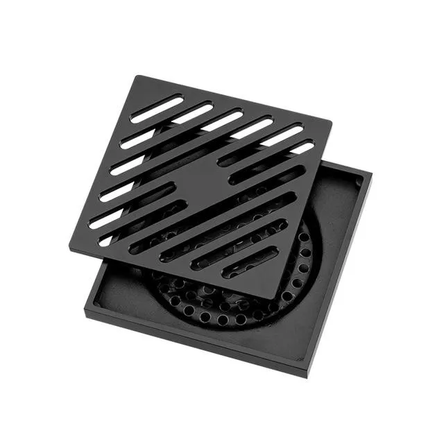 Трап вертикальный Gappo G81050-6 латунь 100х100 мм Черный (1042953)