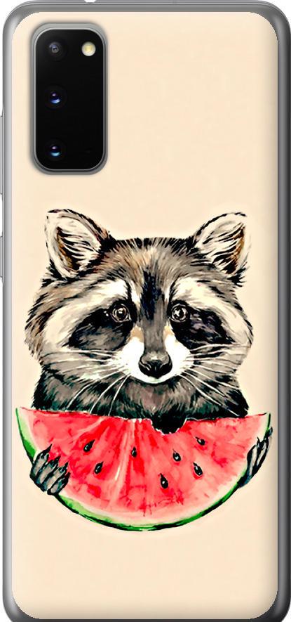 Чехол на Samsung Galaxy S20 Енотик с арбузом (4605t-1824-42517) Чехол на Samsung Galaxy S20 Енотик с арбузом (4605t-1824-42517)