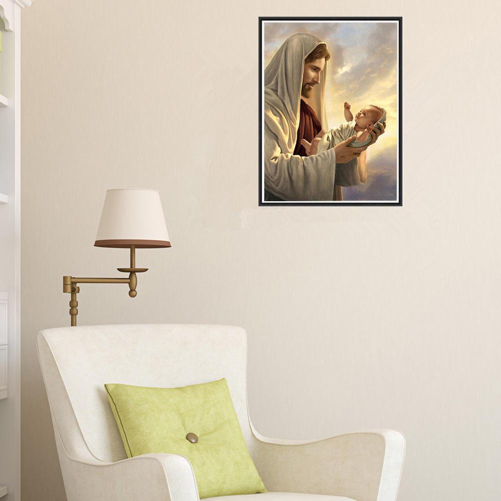 Алмазная вышивка Diy Иисус с младенцем 25х35 см - фото 4 Алмазная вышивка Diy Иисус с младенцем 25х35 см - фото 4