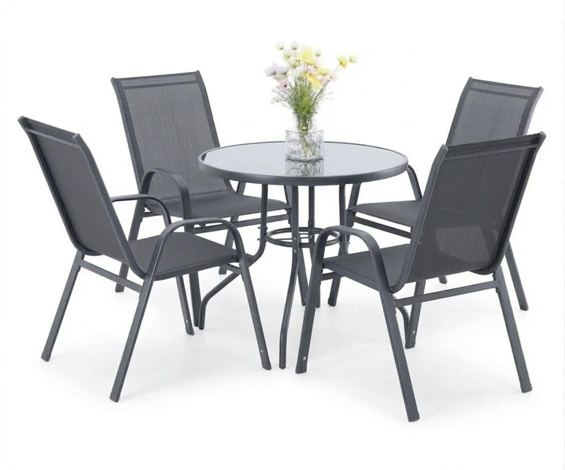 Комплект садовой мебели GardenLine Verona-4 с круглым столом Grey