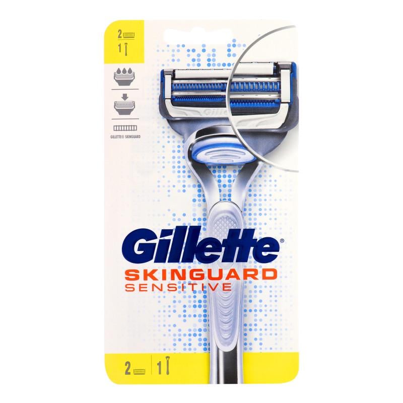 Бритва GILLETTE Sensitive Skinguard та 2 змінні касети (7702018487486)