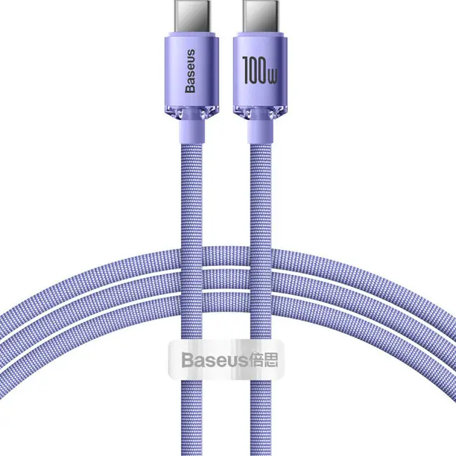 Кабель BASEUS Crystal Shine Series Fast Charging Cable Type-C to Type-C CAJY000605 100W 1,2 м Purple