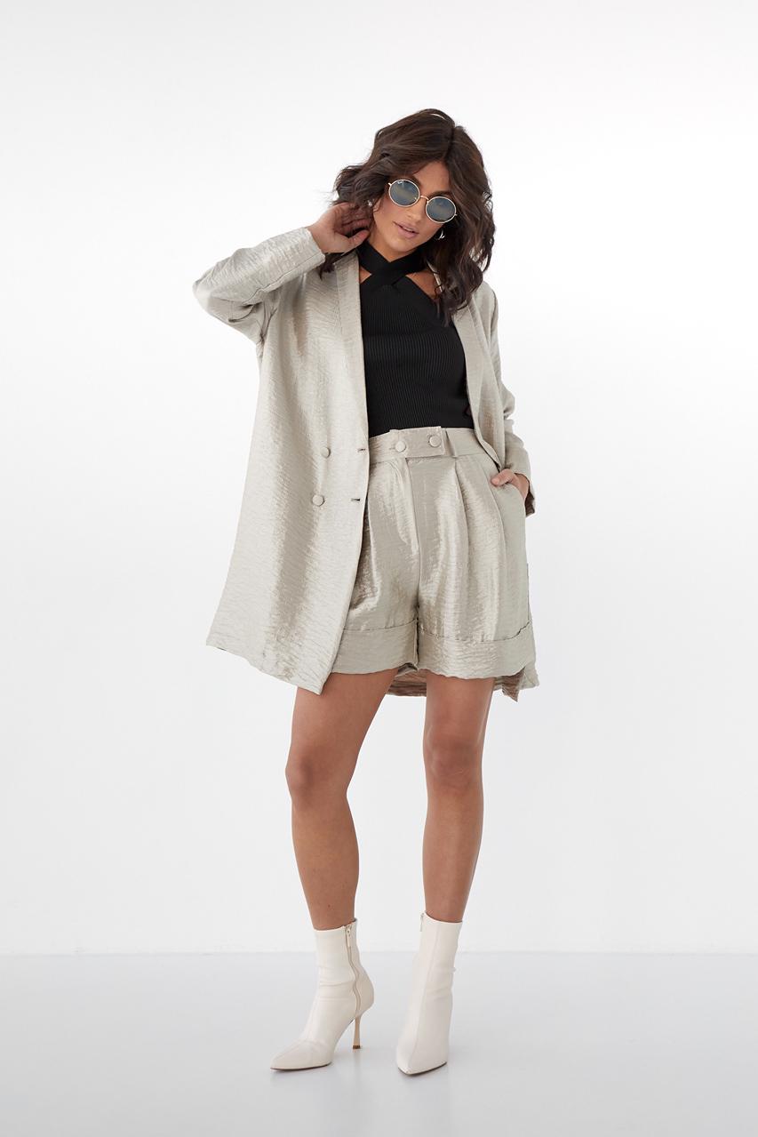 Платье-пиджак QUZU с отложным воротником S Бежевый (9528546) - фото 3 Платье-пиджак QUZU с отложным воротником S Бежевый (9528546) - фото 3