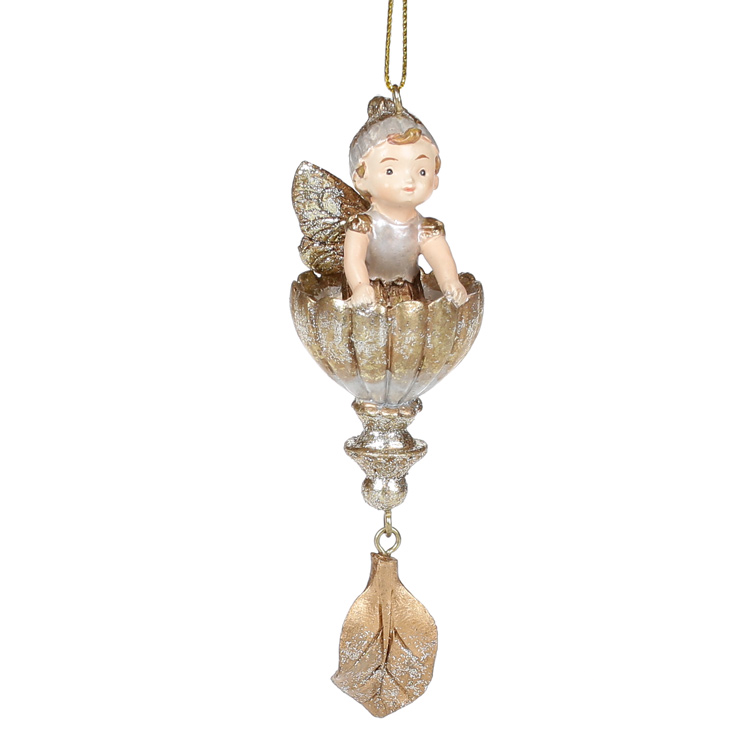 Фигурка новогодняя подвесная BonaDi Лесная фея в цветке 1 (838-225)