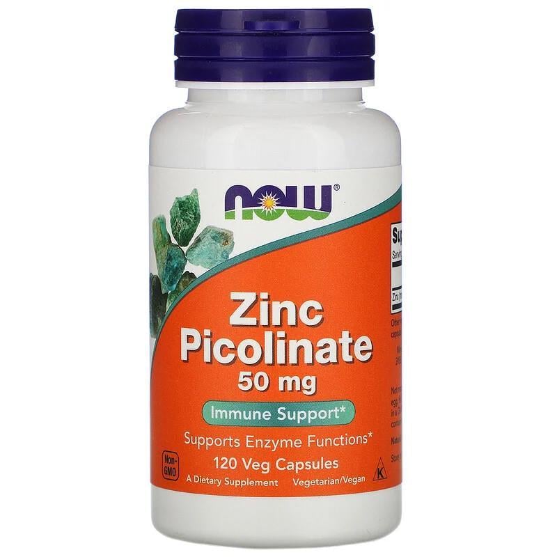 Цинк пиколинат Now Foods Zinc Picolinate 50 мг укрепляет иммунную систему 120 растительных капс.