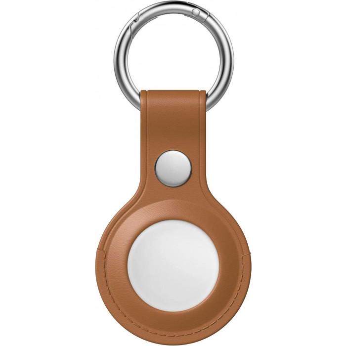 Чехол-брелок кожаный для AirTag Moko Ring Brown