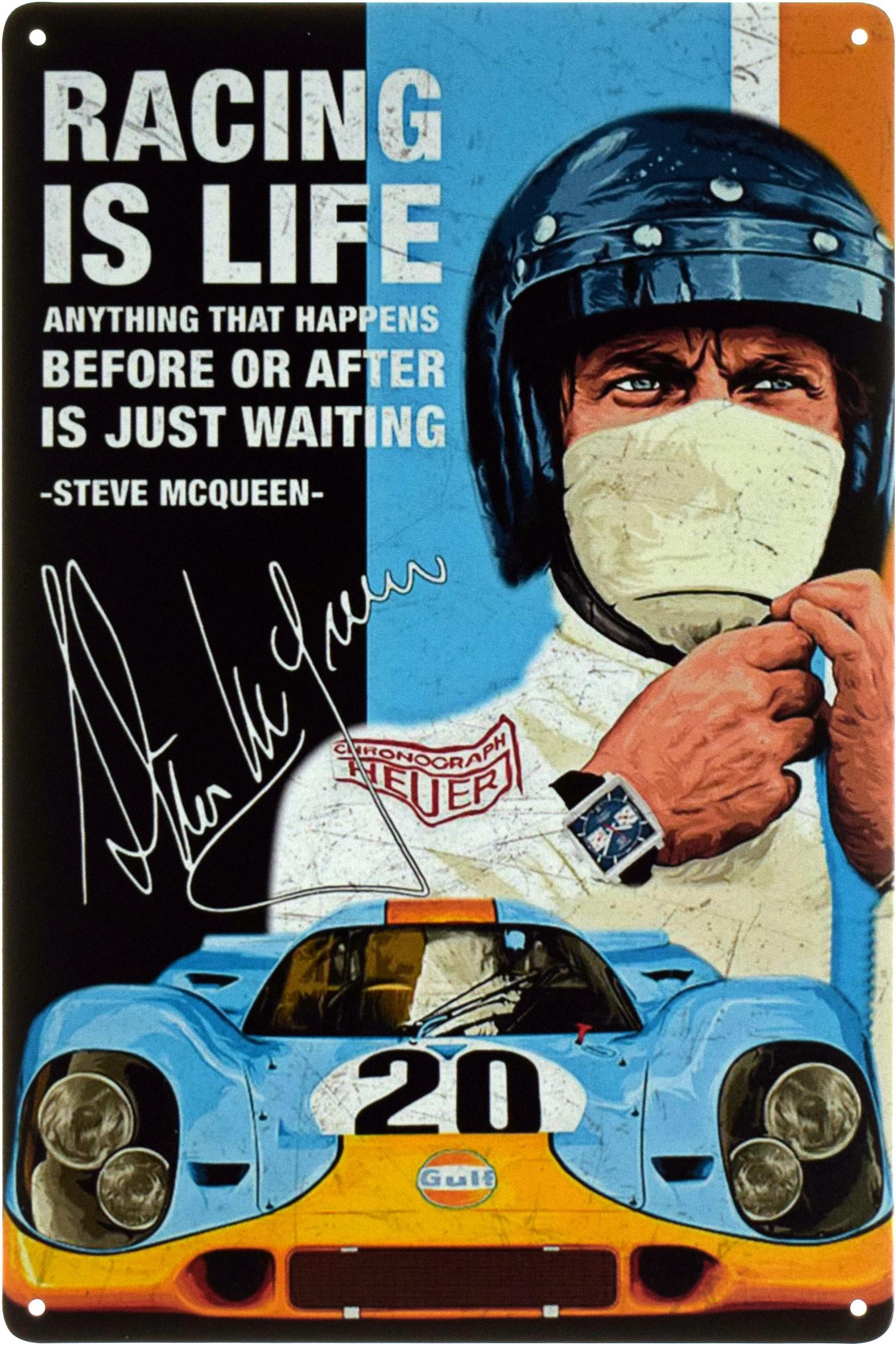 Металлическая табличка Porsche 917 Steve McQueen 20x30 см