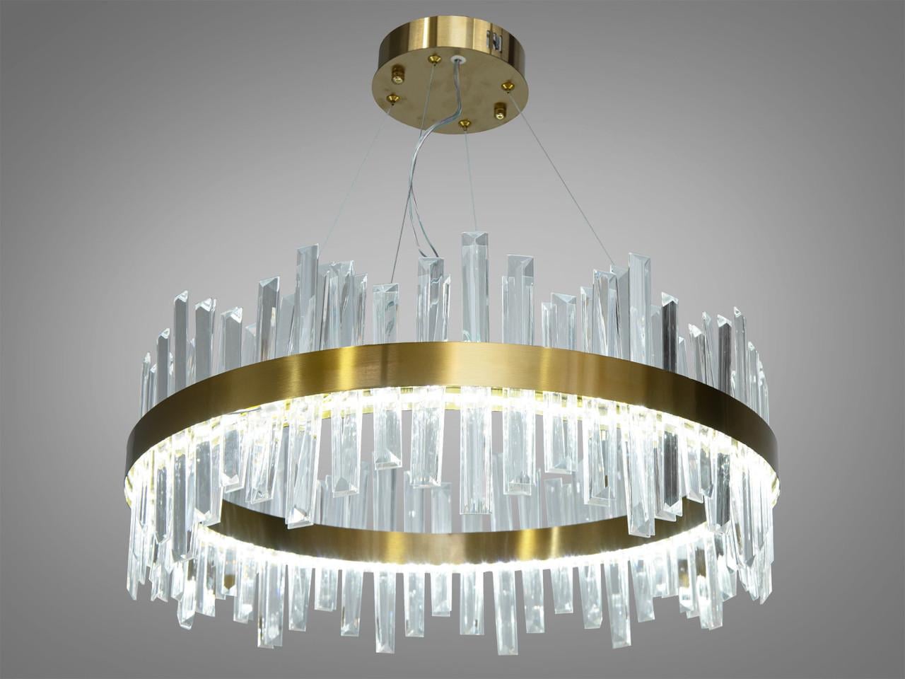 Люстра хрустальная LED для зала 836-600BR-LS 135W на 19 м2 Бронзовый (2120943728)