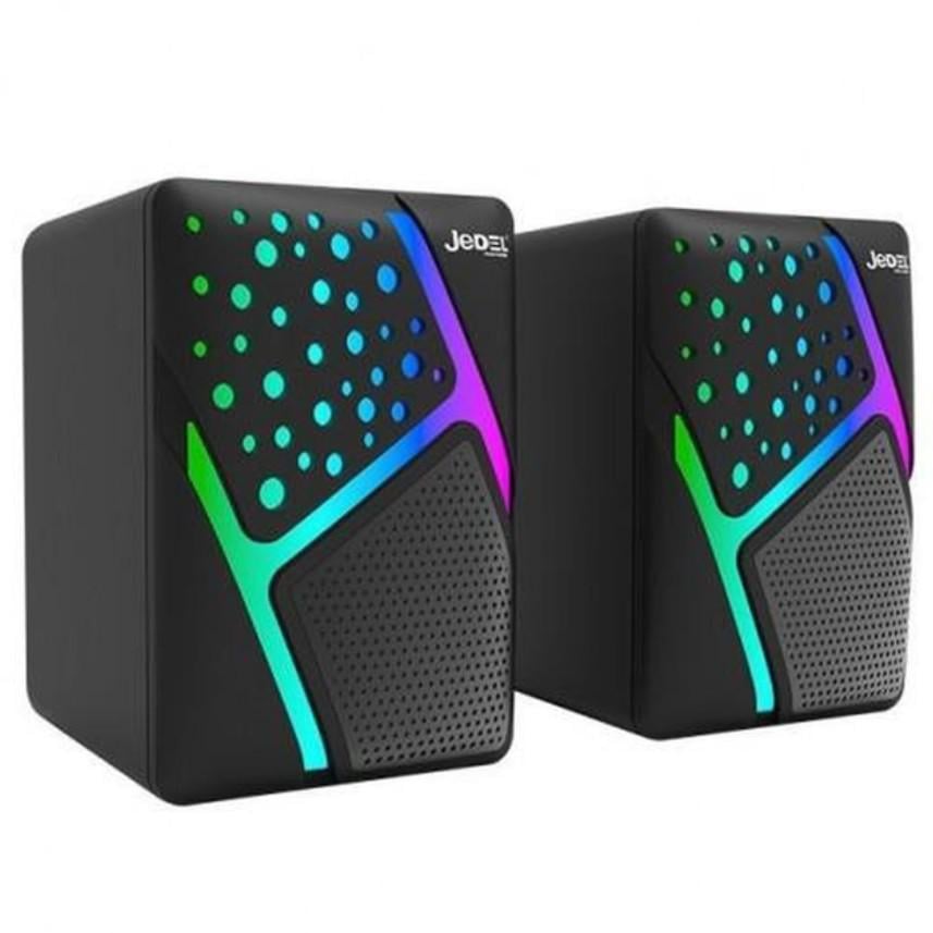 Колонки для ПК с RGB подсветкой Jedel S-526 с USB-питанием (5 В)