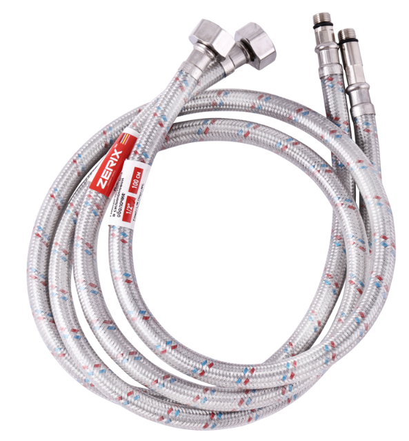 Шланги для подключения смесителя гибкие Zerix M10 150 см 2 шт. (1578)
