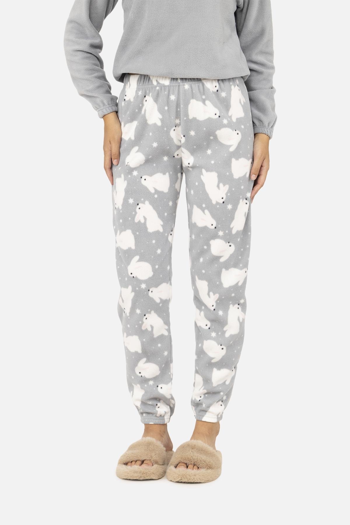 Пижама со штанами женская р. 46 Светло-серый (SKT001022535) - фото 3 Пижама со штанами женская р. 46 Светло-серый (SKT001022535) - фото 3