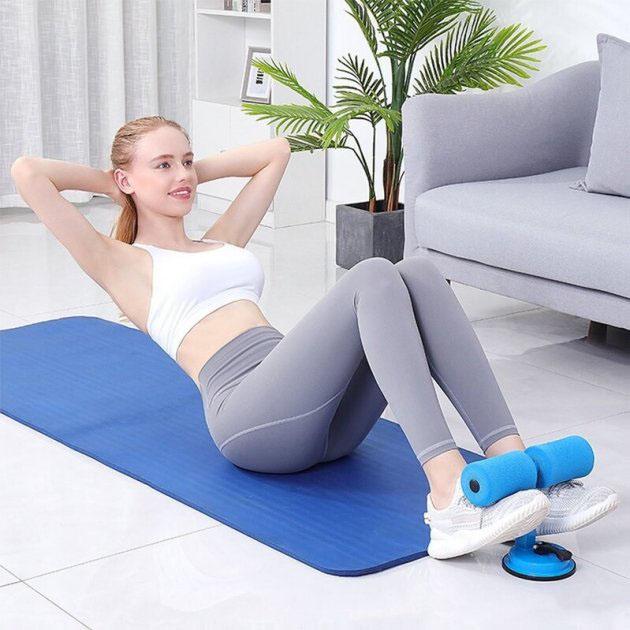 Тренажер для пресса напольный Lesko MJ-034 на присосках Голубой (315124) - фото 2