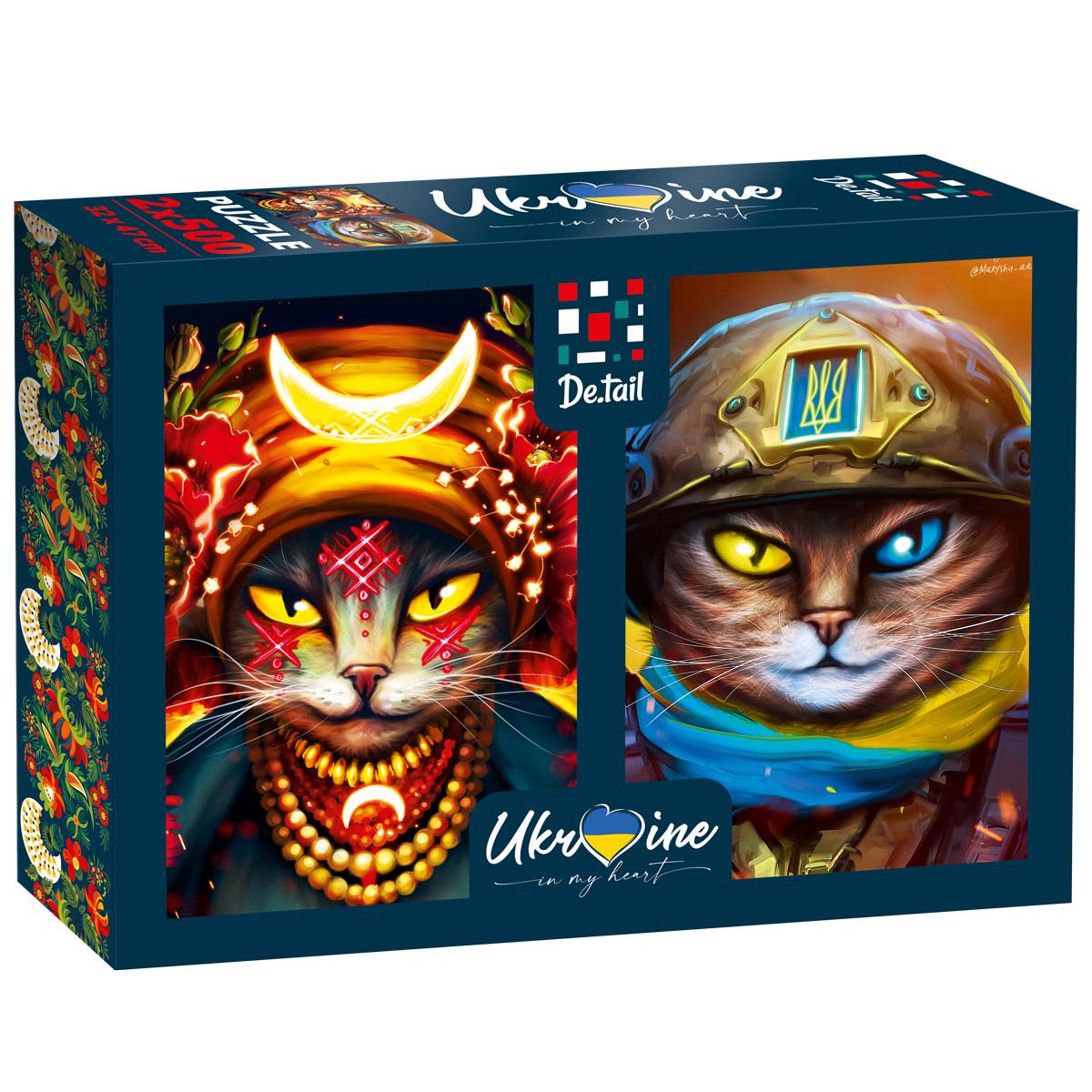 Пазлы Puzzle 2 in 1 Russian Cat Soldier Russian molfarka по 500элементов (2987245470)