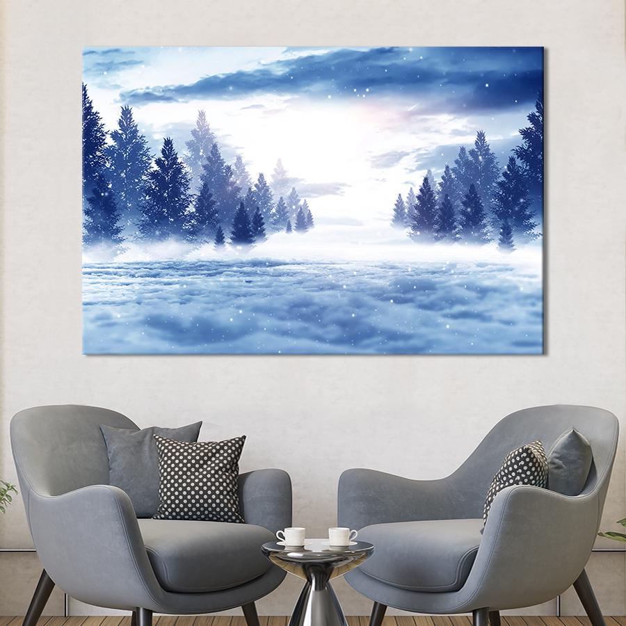 Настенний декор Синий северный пейзаж 80x54 см (2012-1)