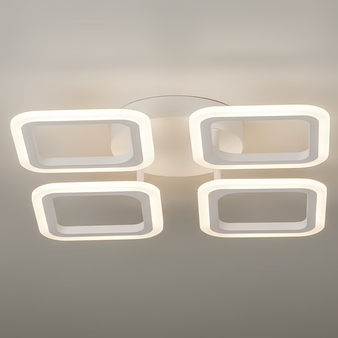 Люстра светодиодная Valeso 64W с акриловыми рассеивателями 3000-6500K с пультом Белый (G 2710/4 WT)