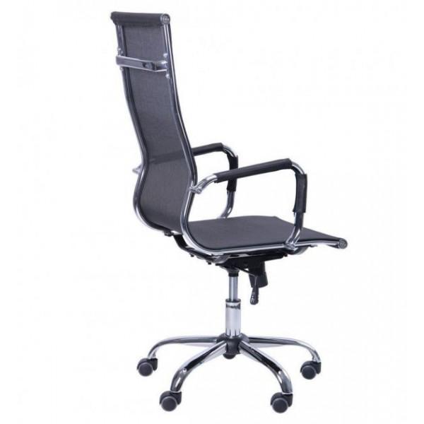 Крісло офісне AMF Holding Slim Net HB XH-633 1140+80х580х640 Хром/Чорний - фото 4