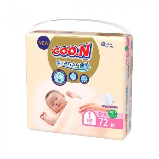 Подгузники для новорожденных Goo.N Premium Soft до 5 кг SS 72 шт. (863 222-ks) - фото 2