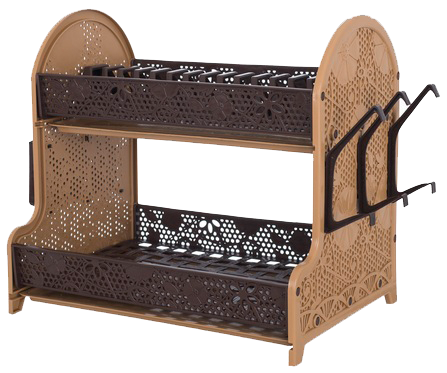 Сушарка-органайзер дворівневий Violet House 0414 Ажур для посуду 28x40x38 см Brown (31371265)