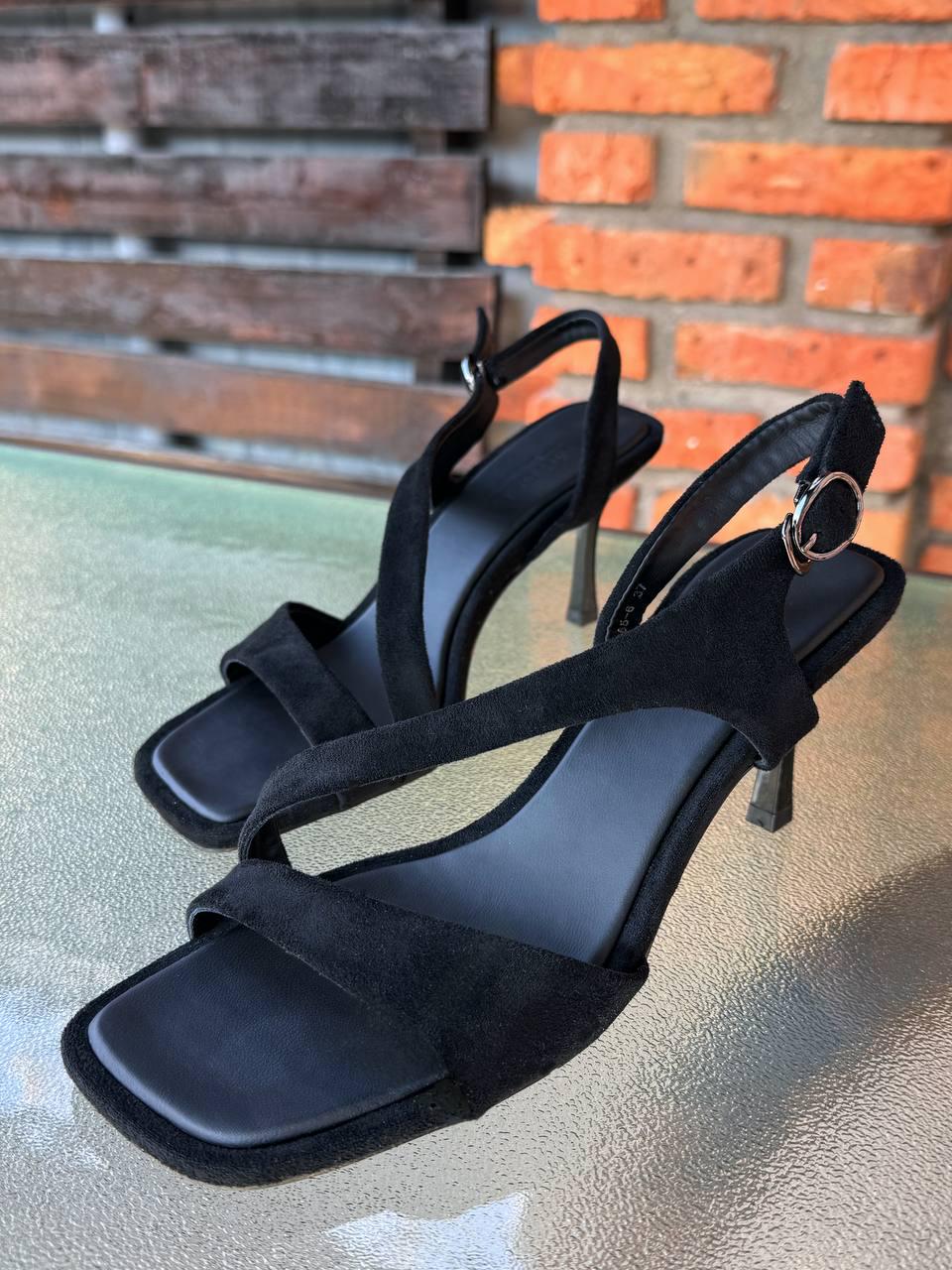 Босоножки женские Meideli 6565-6 на шпильке с перекрестными ремешками р. 37 Черный (7090)