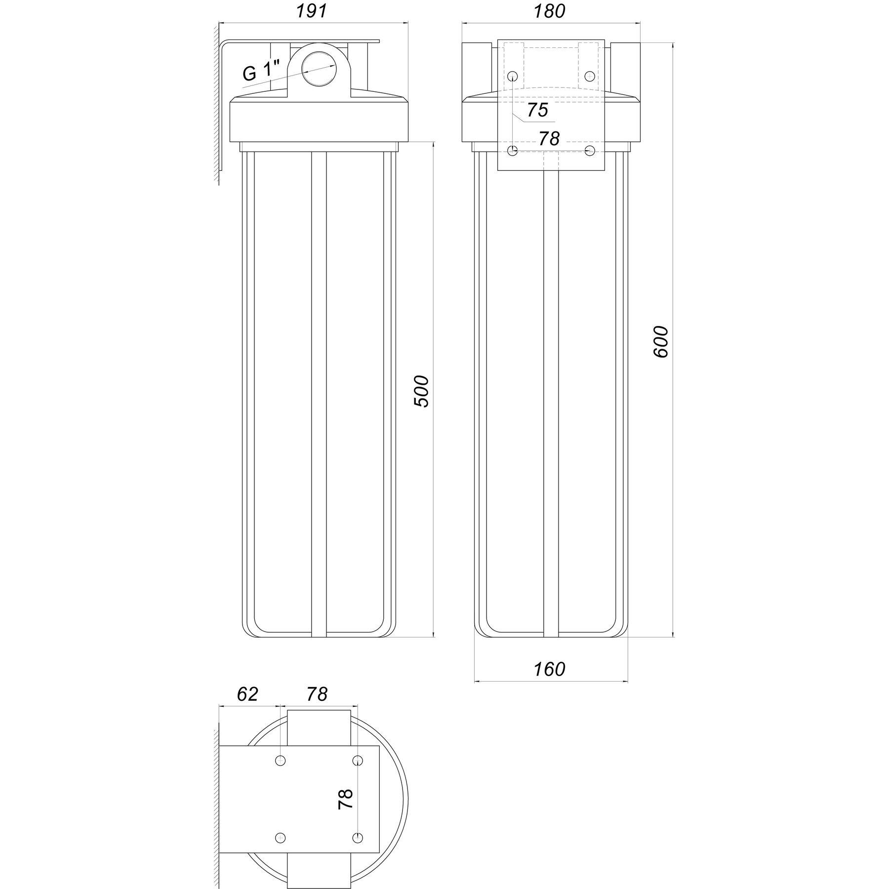 Фільтр-колба з ПП картриджем Прозора Bіо+ systems SL20TS-BB Big Blue 20″/1″ (000011649) - фото 4