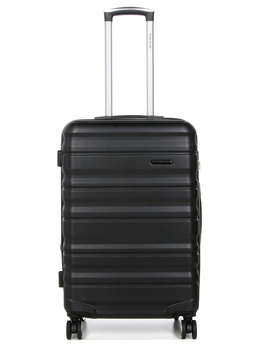 Чемодан Франция средняя Worldline M 66х43х26+5 см 75 л 3,7 кг Черный (628)
