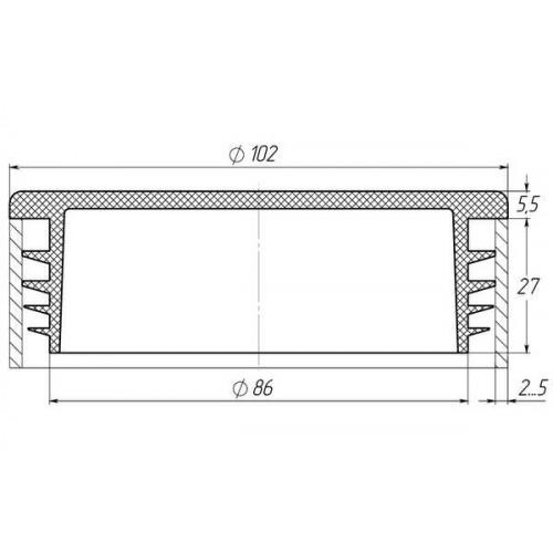 Заглушка Steelfix 102 мм внутренняя круглая для трубы плоская 10 шт. Серый (245719) - фото 2