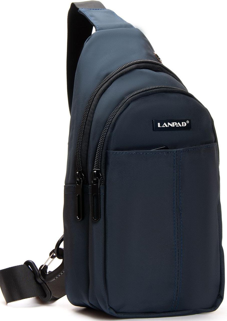 Мужская сумка слинг Lanpad тканевая Синий