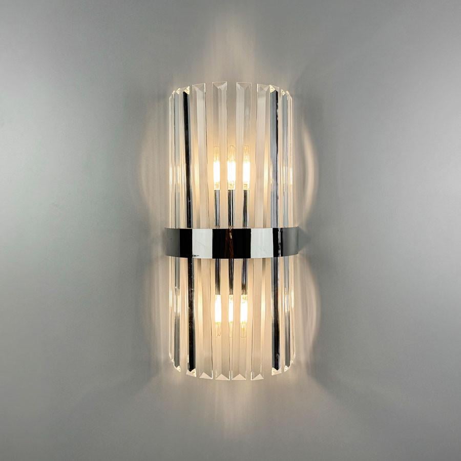 Бра со стеклянными удлиненными камешками Хром (WS 150/2 CH)