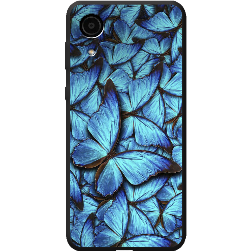Чохол BoxFace Samsung Galaxy A03 Core (A032) Лазурні Метелики Чорний силікон (43939-up1550-44058)
