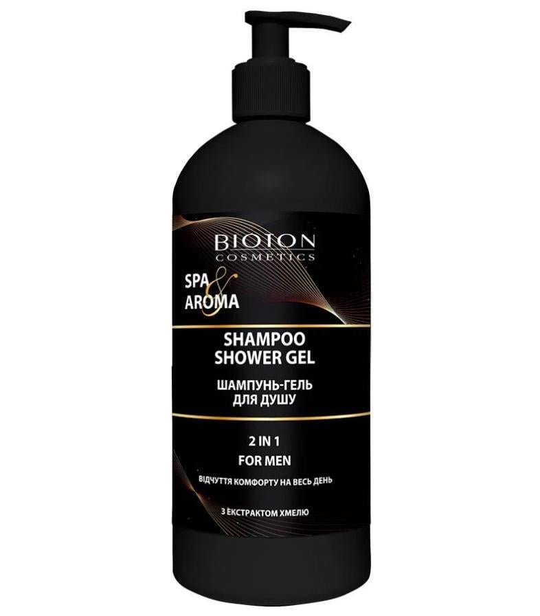 Шампунь-гель для душу чоловічий Bioton Cosmetics Spa&Aroma 2в1 з екстрактом хмелю 750 мл (13436)