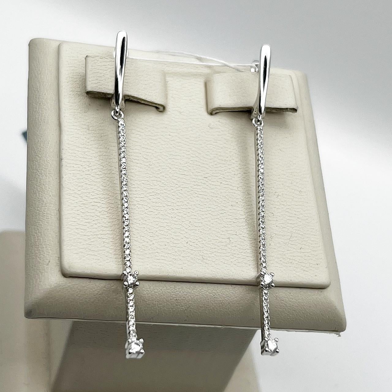 Серебряные серьги с кубическим цирконием 4,45 г (2607385190)