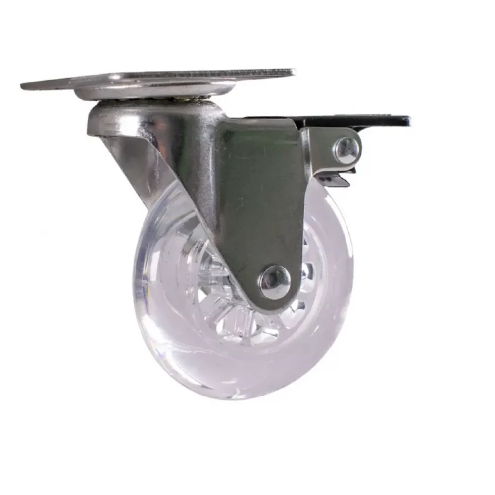 Меблевий ролик Sigma силіконовий Прозорий d 75 мм з майданчиком і гальмом (RL0233)