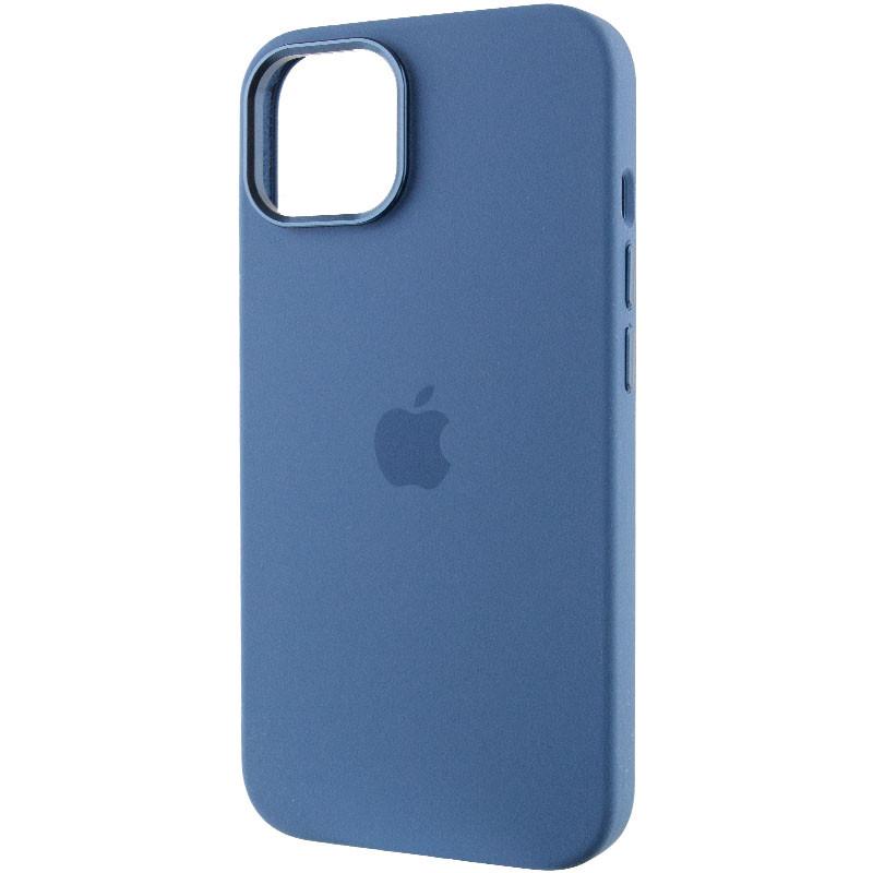 Противоударный чехол Silicone Case Metal Buttons (AA) для Apple iPhone 14 (6.1") Синий / Blue Jay - фото 3