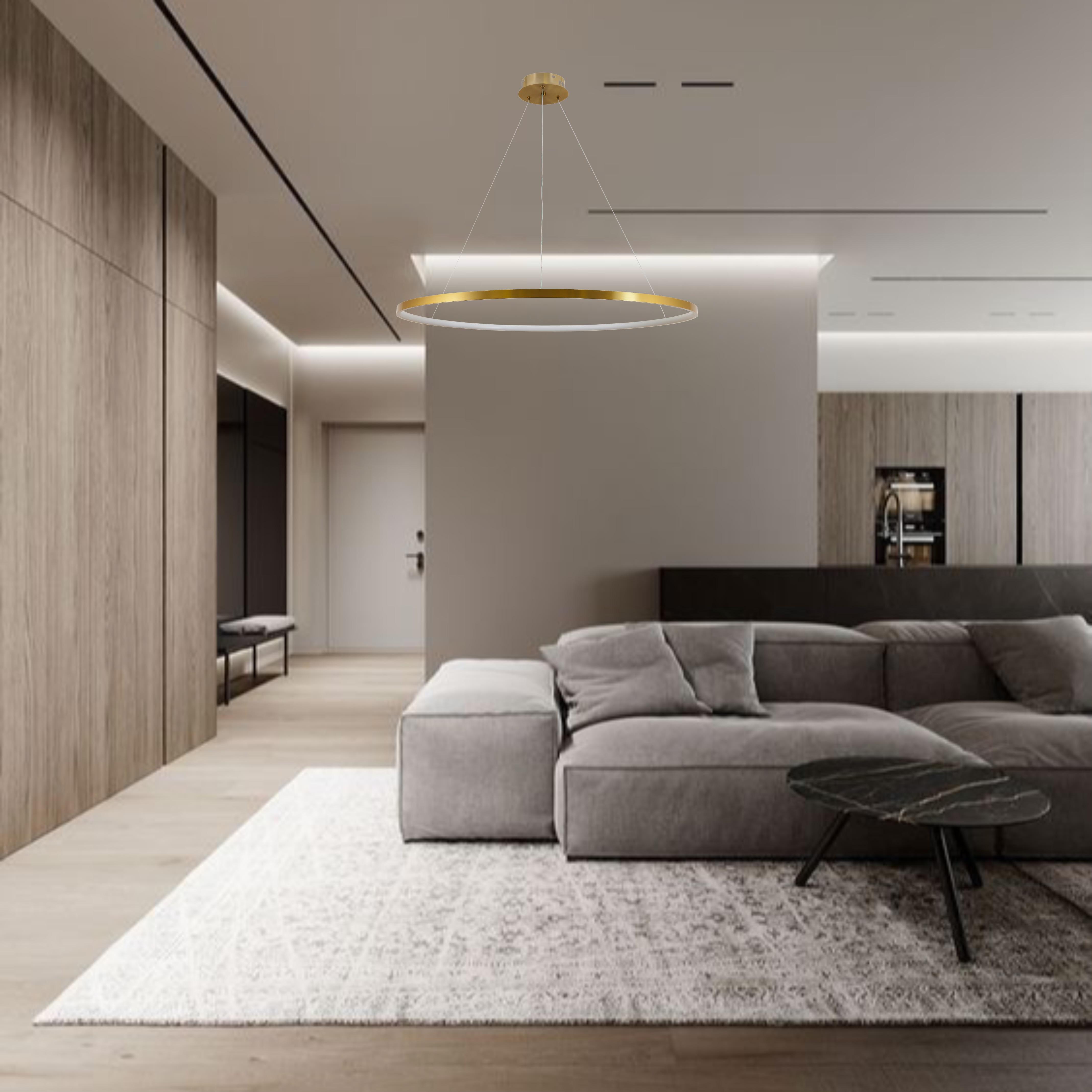 Люстра підвіс кільцева Circle світлодіодна 80 см Бронзовий (52-9832-1) - фото 2