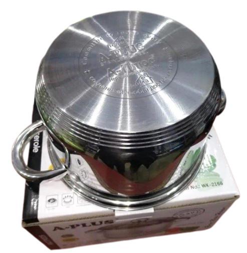 Кастрюля из нержавеющей стали A-Plus WK-2167 с крышкой с многослойным дном 3,9 л (1794869016) - фото 5 Кастрюля из нержавеющей стали A-Plus WK-2167 с крышкой с многослойным дном 3,9 л (1794869016) - фото 5