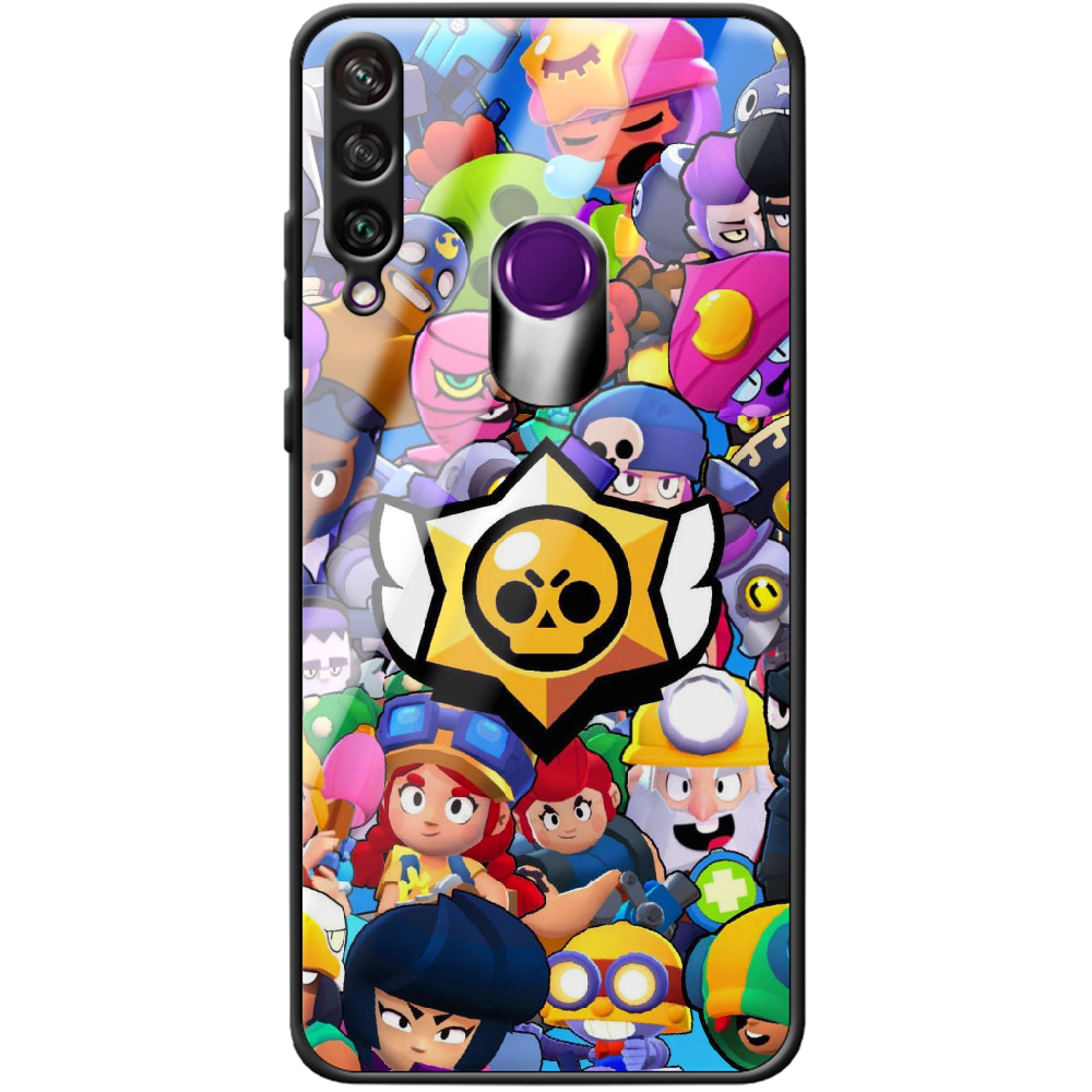 Чохол BoxFace Huawei Y6p Brawl Stars Чорний силікон зі склом (40017-up2389-40863)